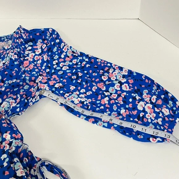 New Talbots Blue and Pink Floral Long Sleeve Dress Size XL - Picture 7 of 12